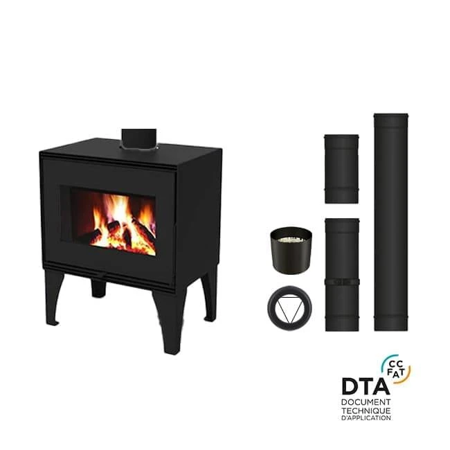 Pack Poêle à Bois Lugano Sortie Dessus