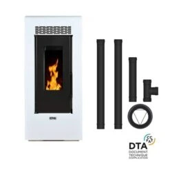 Pack Poêle à Granulés Canalisable Vulcano + Kit D'installation Sortie Arrière