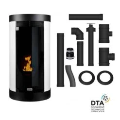 Pack Poêle à Granulés étanche Canalisable Anna + Kit D'installation Ventouse