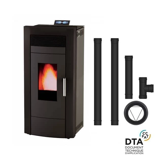 Pack Poêle à Granulés Hydro Baracuda Commo Plus + Kit D'installation Sortie Arrière
